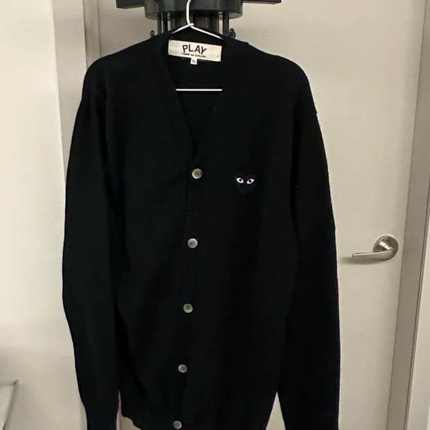 (XL/남성)꼼데 블랙와펜 가디건