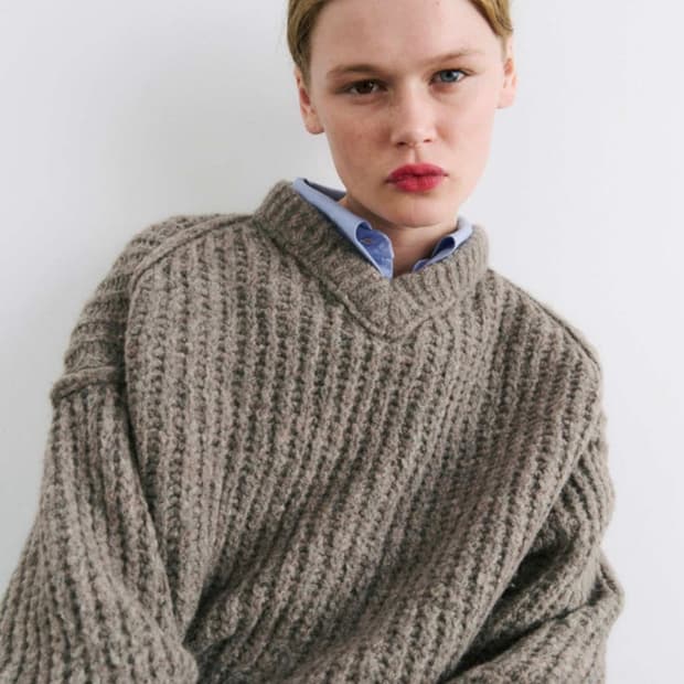 rus Nemoto sweater taupe grey