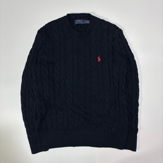 폴로 랄프로렌 네이비 케이블 니트