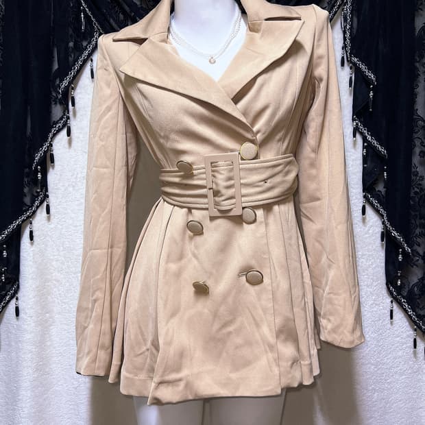 립서비스 로맨틱갸루 로걀 라떼 오네 모카베이지 벨트 트렌치코트 원피스