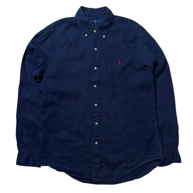 폴로 랄프로렌 린넨 셔츠 네이비