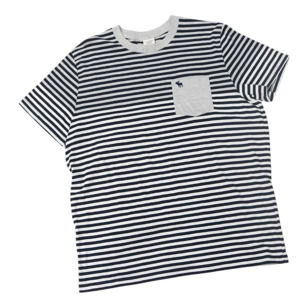 아베크롬비 빈티지 스트라이프 포켓 반팔 티셔츠 (XL)