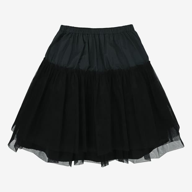 노컨텐츠 메쉬 플레어 스커트