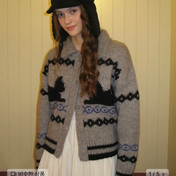 썸웨어버터 Cat Vintage Alpaca Sweater 그레이