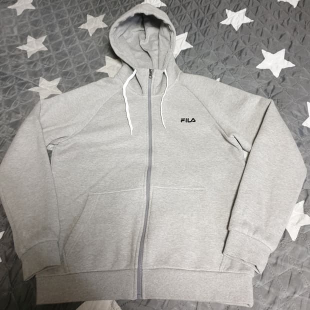 FILA 기모 후드집업 그레이 (L)