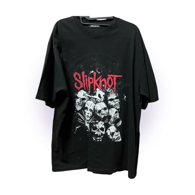 slipknot 슬립낫 락 펑크 스컬 해골 오버핏 반팔티 빈티지
