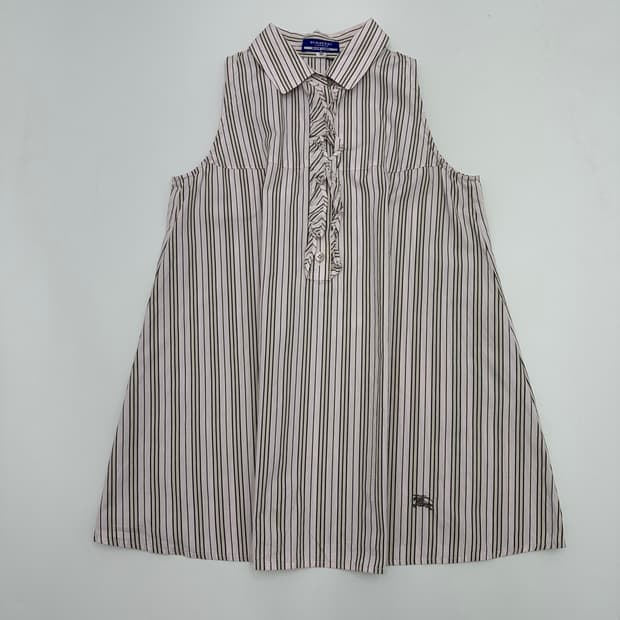 버버리 블루라벨 프릴 슬리브리스 셔츠