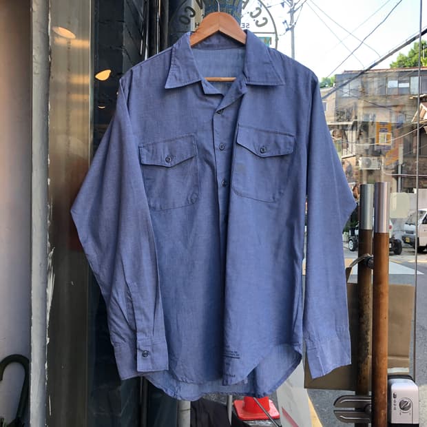 90s USN Chambray Shirt-M