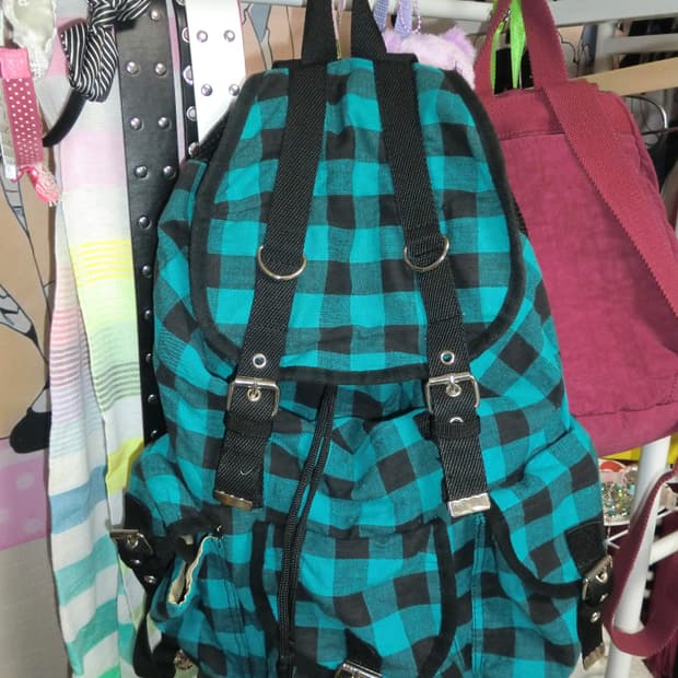 민트체크 백팩 하구미 모리걸 빈티지 니혼진 펑크