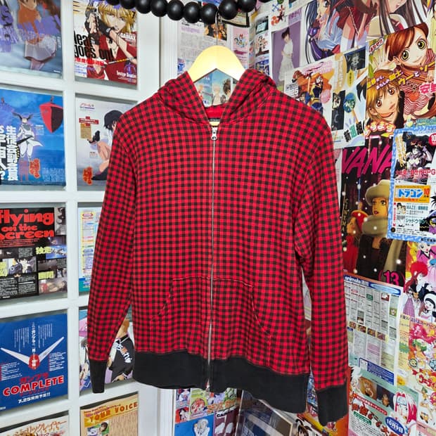 JPN 잔체크 투웨이 후드 집업