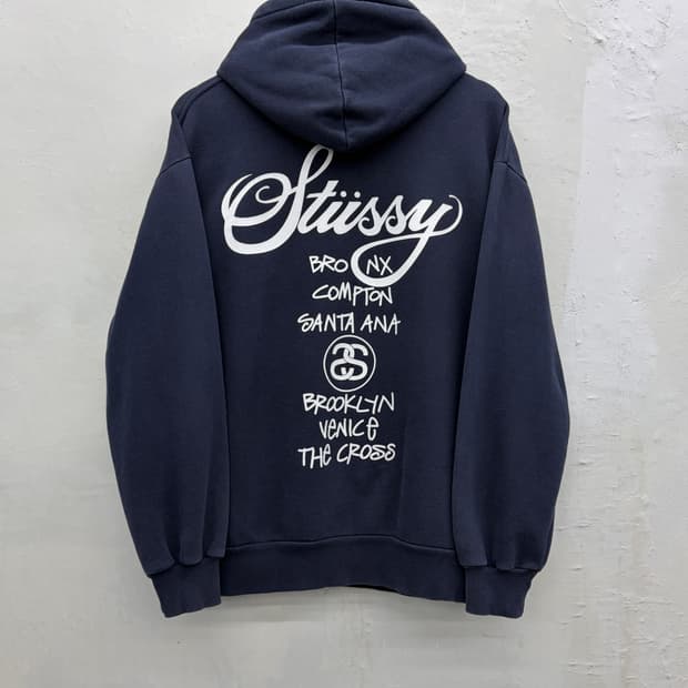 스투시 USA 90s 월드투어 스웻 후디