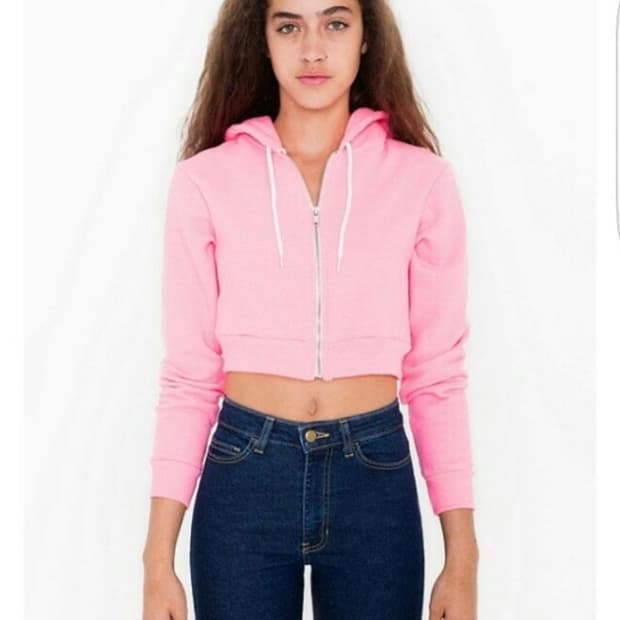 아메리칸어패럴 AA 크롭 후드집업 