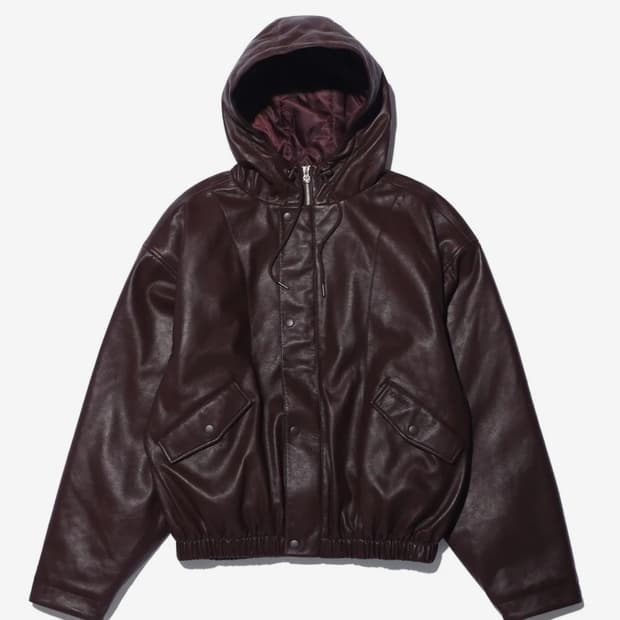 유희  FAUX LEATHER JUMPER BROWN 레더자켓