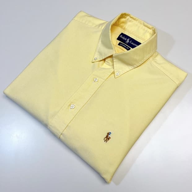 폴로 파스텔 노랑 옥스포드 셔츠