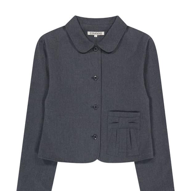 코이세이오 리본 자켓 그레이 ribbon jacket