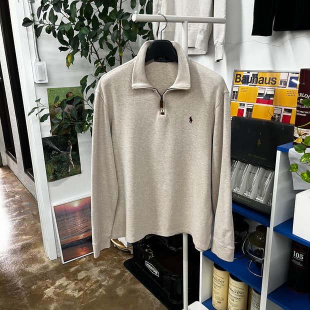 폴로랄프로렌 코튼 풀오버 하프집업 XL