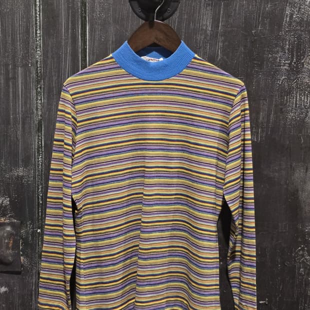 80s Stripe Turtleneck/made in Italy