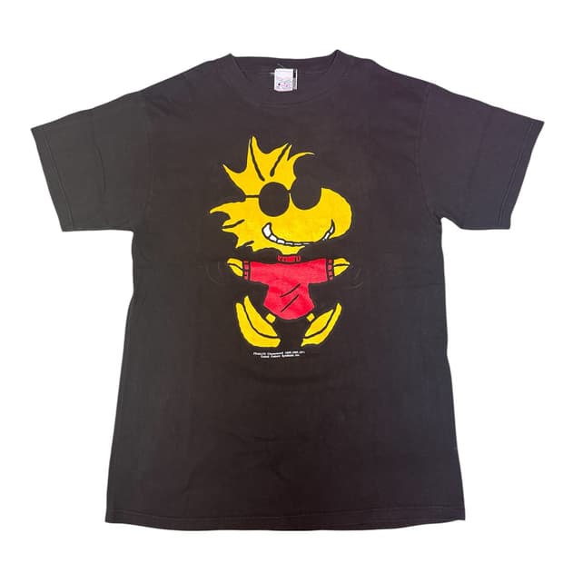 빈티지 90s 피너츠 스누피 우드스탁 그래픽 티셔츠 M