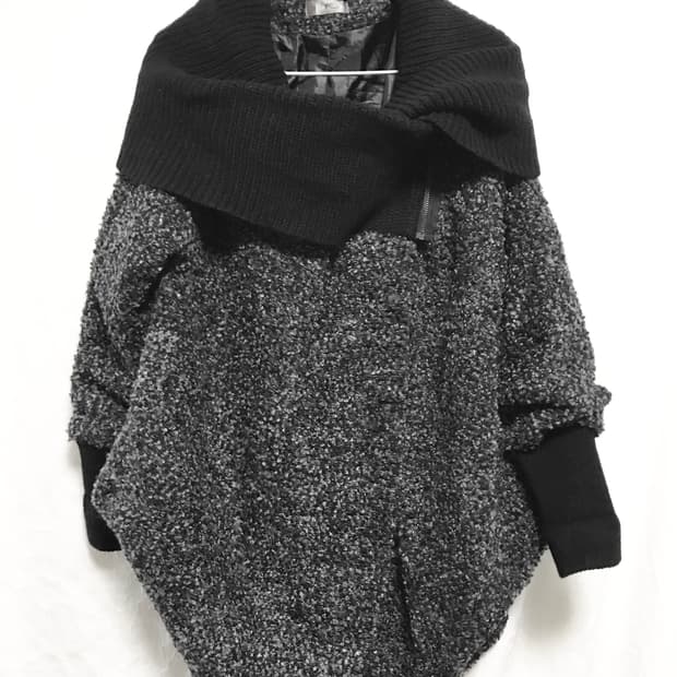 빈티지 아카이브 너드 드레이프 하이넥 덤블 자켓 코트