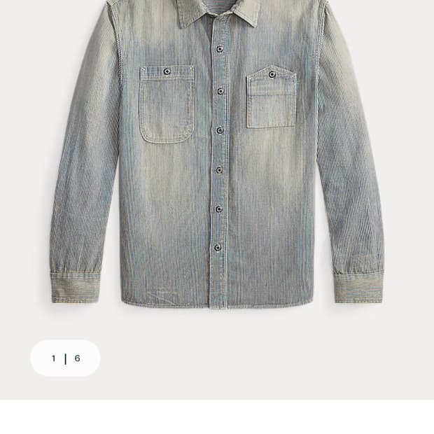 RRL 인디고 스트라이프 트윌 워크셔츠 L