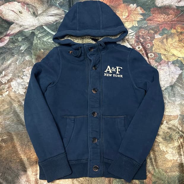 아베크롬비 빈티지 네이비울프죠후드자켓 M