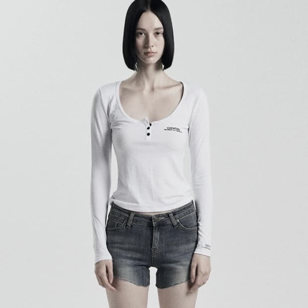 odor basic button tee 베이직 버튼 티 화이트