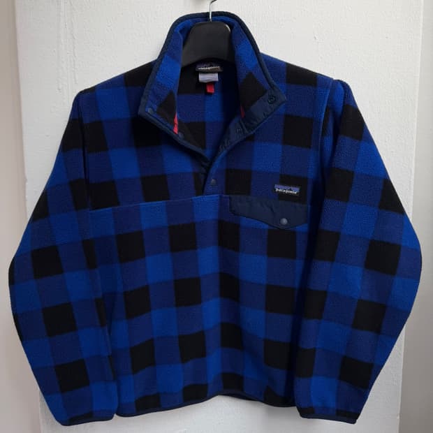 파타고니아 버팔로 체크 신칠라 스냅티 풀오버 후리스 