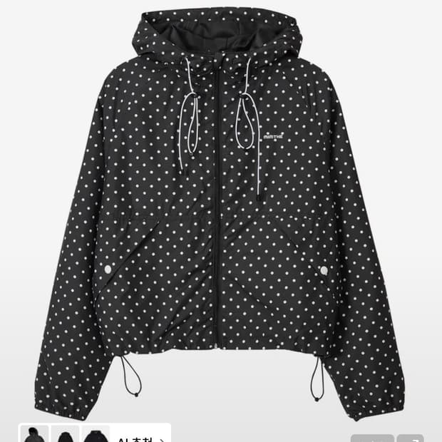 밈더워드로브 레인도트 윈드브레이커 자켓