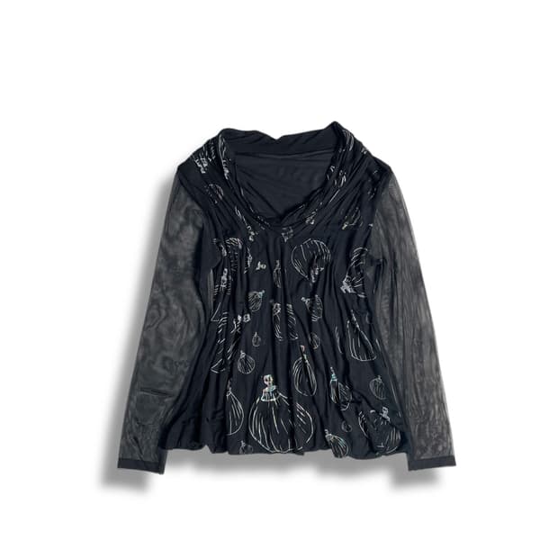 열기구 패턴 플리츠 롱 슬리브 (italy)  