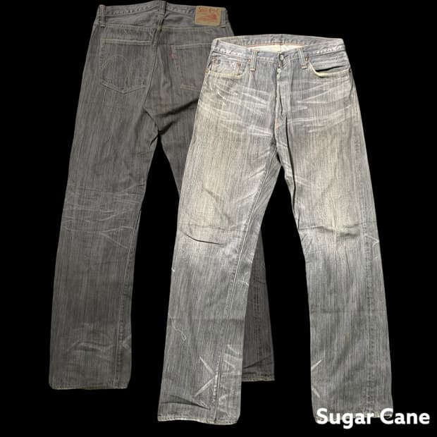 [L] 슈가케인 흑청 셀비지 데님 팬츠