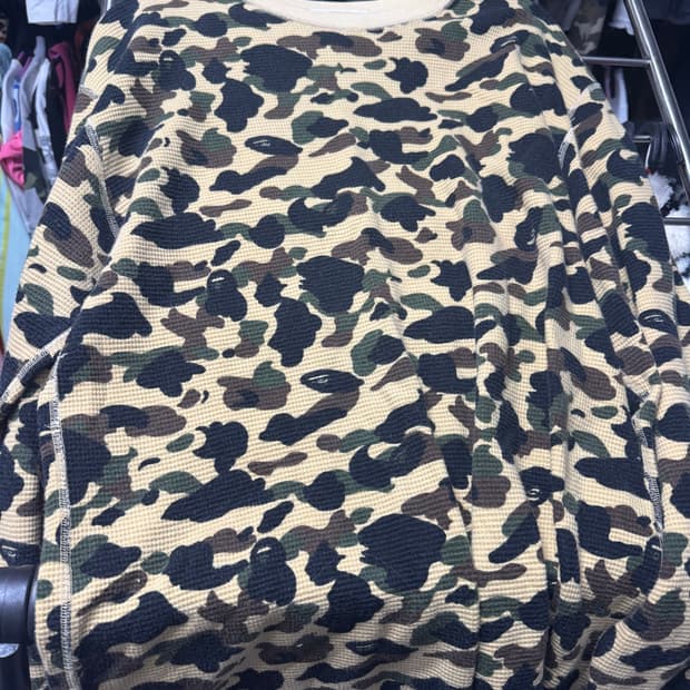 베이프 녹계 와플 롱슬리브