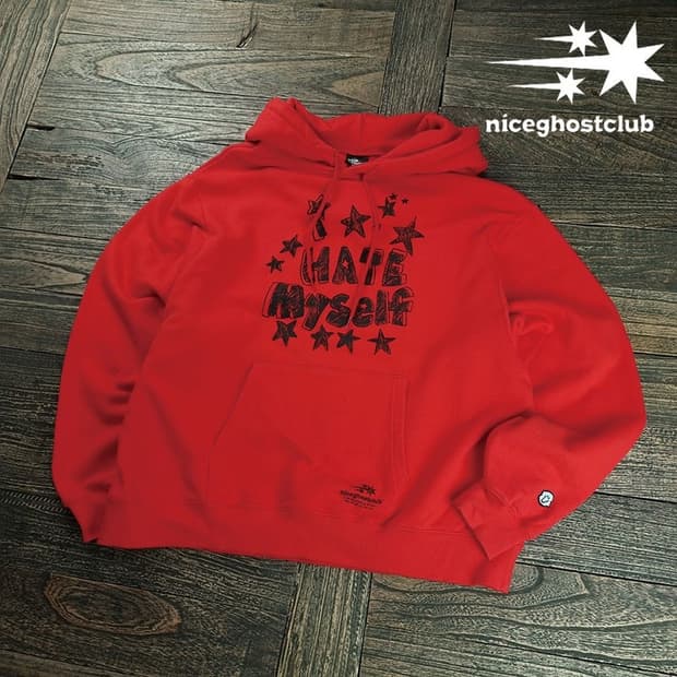 [나이스고스트클럽] 그래픽 프린팅 오버핏 후드티 M19638