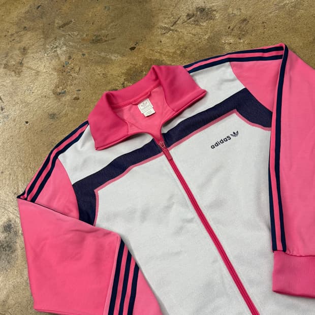 아디다스 핑크 스포티 져지 트랙탑 110