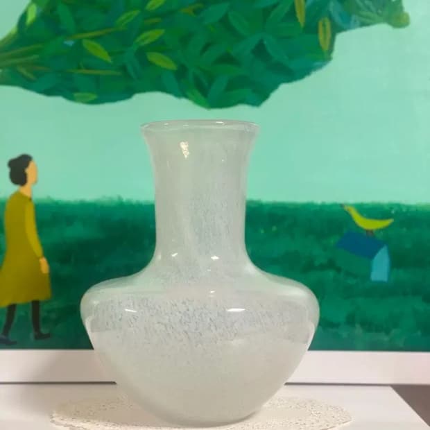 일본 유리공예 화병 아이스