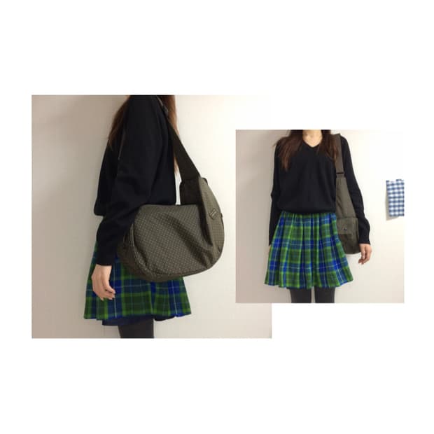 Porter 포터 브라운 도트 땡땡이 크로스백 숄더백