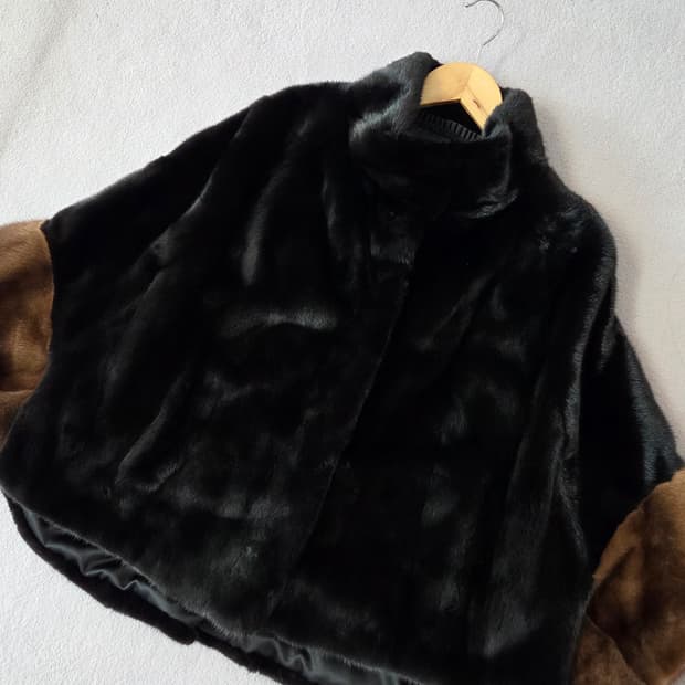 (66) BLACK NAFA 천연밍크 코트자켓
