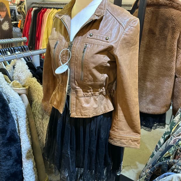 VINTAGE 빈티지 브라운 2-WAY 가죽자켓