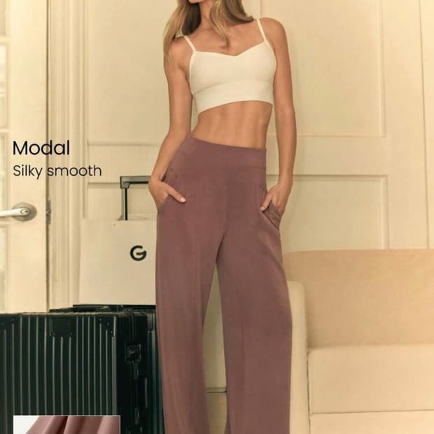 스포츠 모달 와이드 레그 팬츠 S