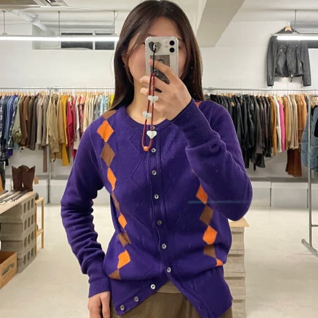 UNITED ARROWS agyle cardigan 아가일 카라리스