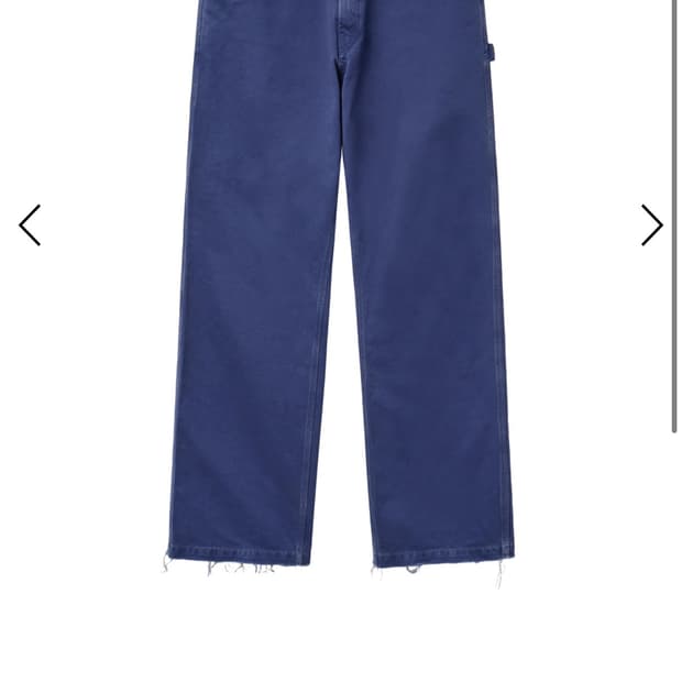 a.ta cut off carpenters pants blue