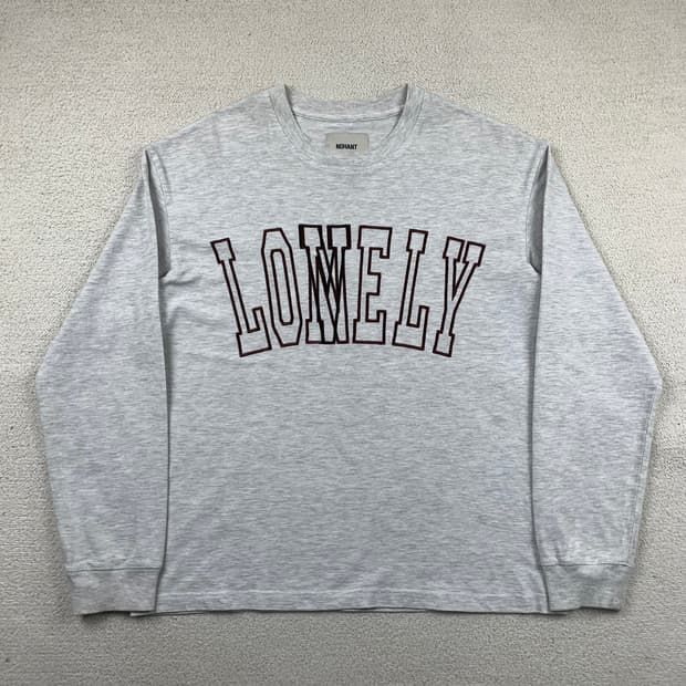 노앙 x 헤어몬 빅로고 롱슬리브 티셔츠 그레이