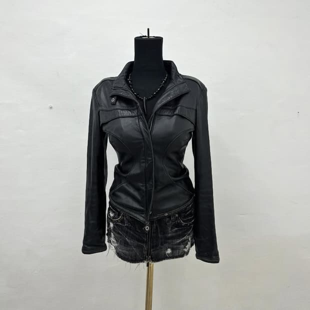curve moto leather jacket 가죽 자켓