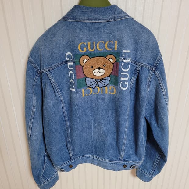 구찌 X 카이 테디베어 로고 청자켓
