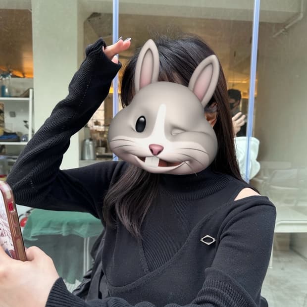 미스치프 오버랩 니트 탑 블랙 M