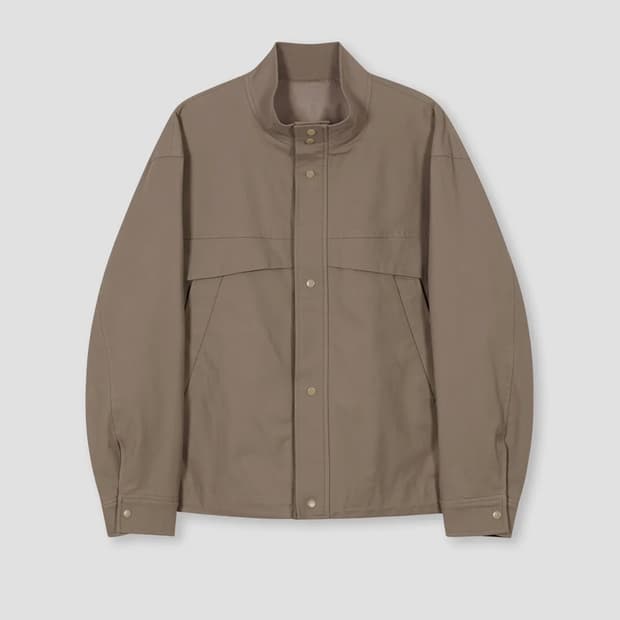 아워스코프(OURSCOPE) 하프넥 블루종 (베이지)