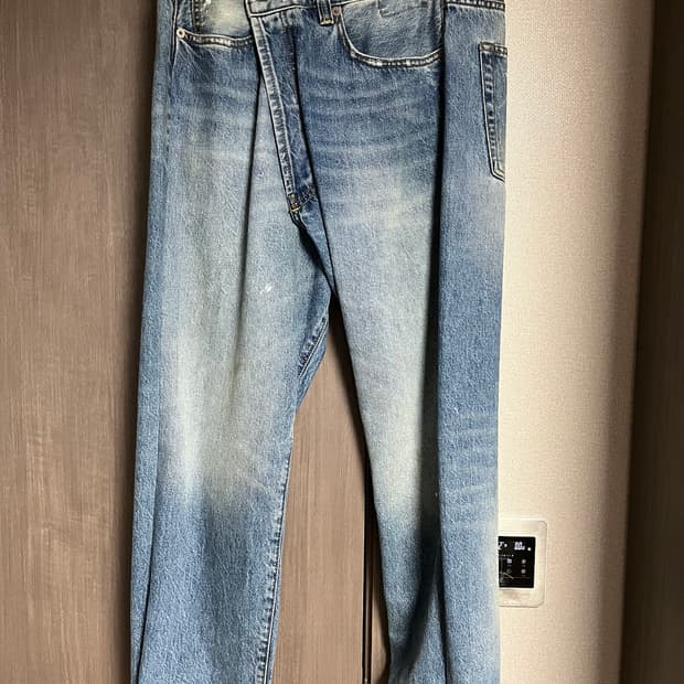 R13 언밸런스 워싱 데님 팬츠 32