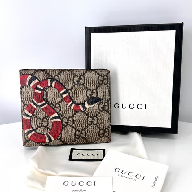 구찌 GG 수프림 스네이크 반지갑 (451268)