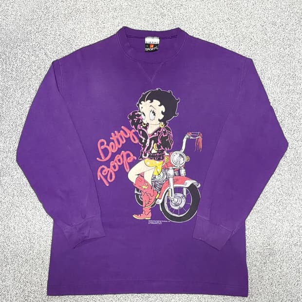 90s 빈티지 베티 붑 바이커 롱 슬리브 티셔츠