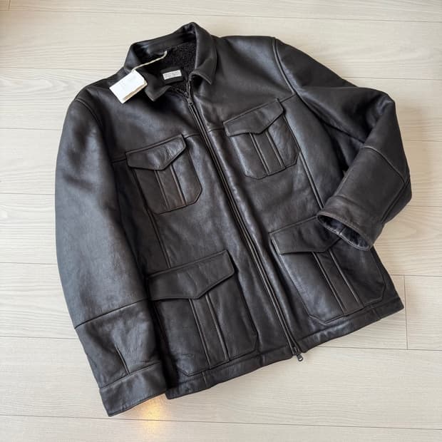 [명작] 브루넬로 쿠치넬리 최고급 쉽스킨 무통 무스탕 필드 코트 자켓
