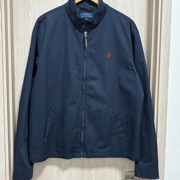 새상품급)폴로 타탄체크안감 헤링턴 집업자켓L/105/네이비